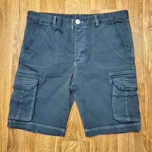 Vintage Wrangler Cargo Shorts Men 36 Blue Button Fly Outdoor Stretch‎